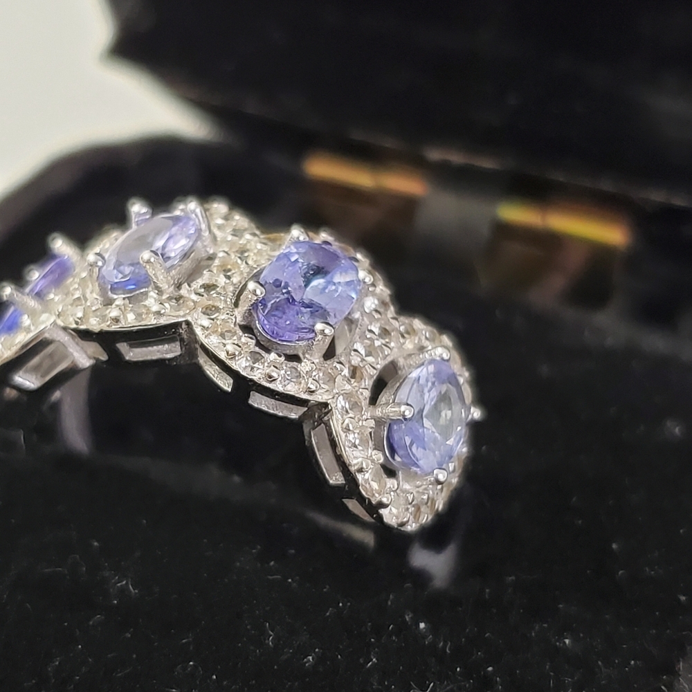 Twilight Symphony Sterling Silver 925 Tanzanite Ring - Picture 6 of 13